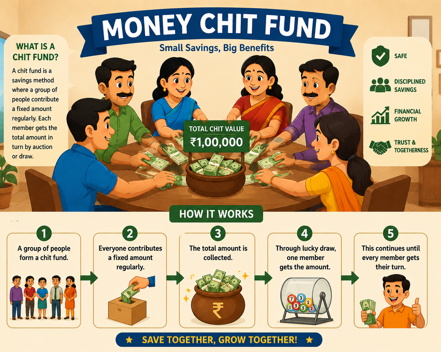 Money Chit Fund Explainer Infographic